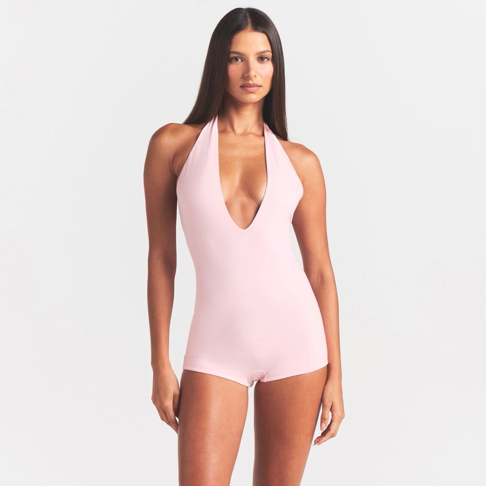 SKIMS Cotton Jersey Plunge Onesie
